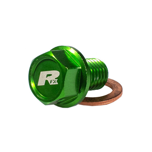 RFX Pro Magnetic Drain Bolt (Green) [M8 x 16mm x 1.5] Kawasaki KXF250 21-24 KXF450 19-24