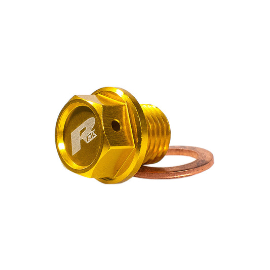 RFX Magnetic Drain Bolt Yellow M12 x 10mm x 1.25 Suzuki RM125/250 01-08 RMZ250 07-09 DRZ400 00-19