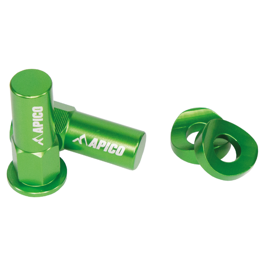 ALUMINIUM RIM LOCK NUT & WASHER SET GREEN