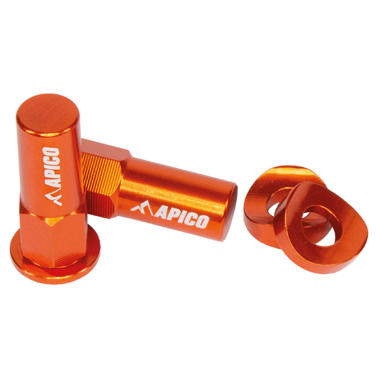 ALUMINIUM RIM LOCK NUT & WASHER SET ORANGE