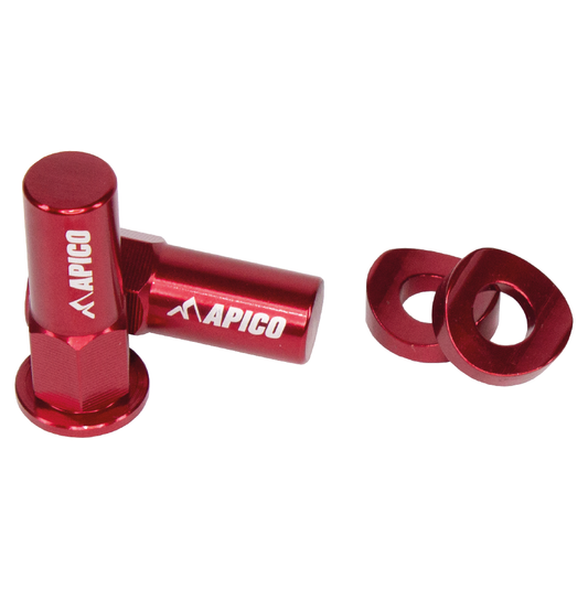 ALUMINIUM RIM LOCK NUT & WASHER SET RED