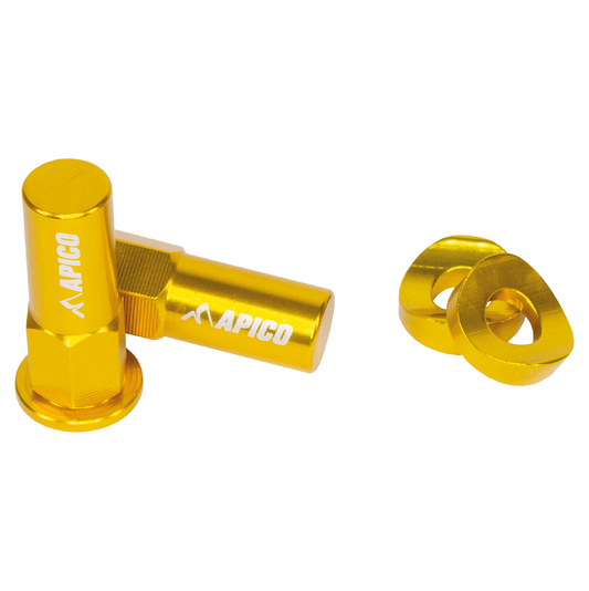 ALUMINIUM RIM LOCK NUT & WASHER SET YELLOW