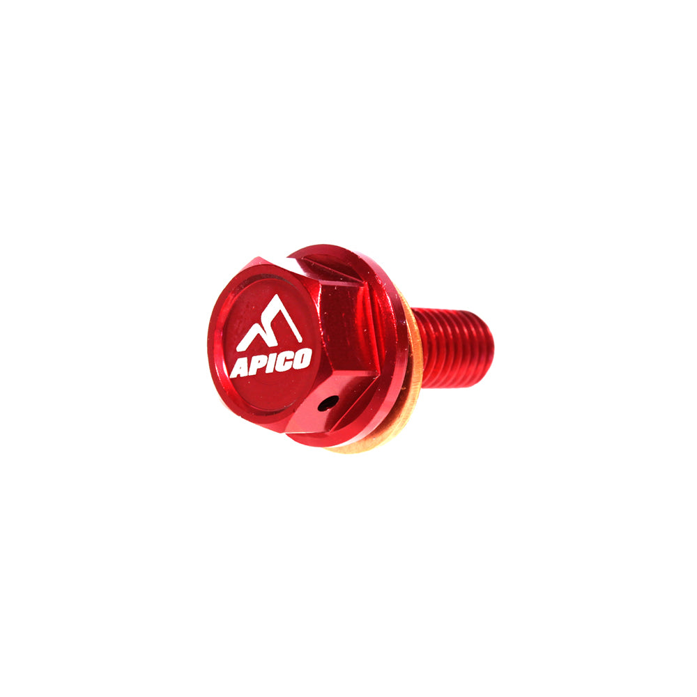 MAGNETIC SUMP DRAIN BOLT M8 X 20MM X 1.25 HONDA CRF250R 10-17, CRF450R 09-16, RM-Z250/450 RED (R)