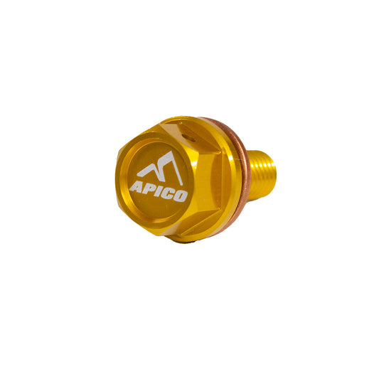 MAGNETIC SUMP DRAIN BOLT M8 X 20MM X 1.25 HONDA CRF250R 10-17, CRF450R 09-16, RM-Z250/450 YELLOW (R)