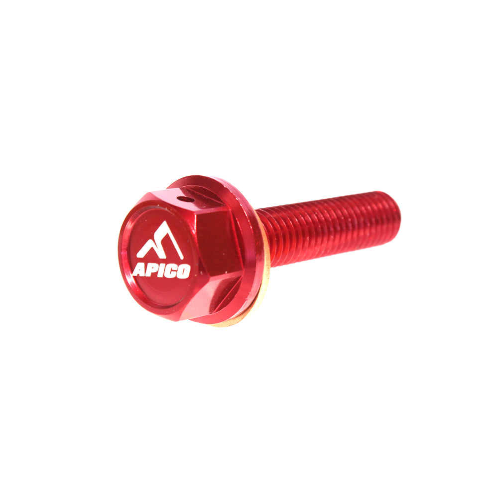 MAGNETIC SUMP DRAIN BOLT M8 X 35MM X 1.25 HONDA CRF450R 02-08, CRF450X 05-17 RED (R)