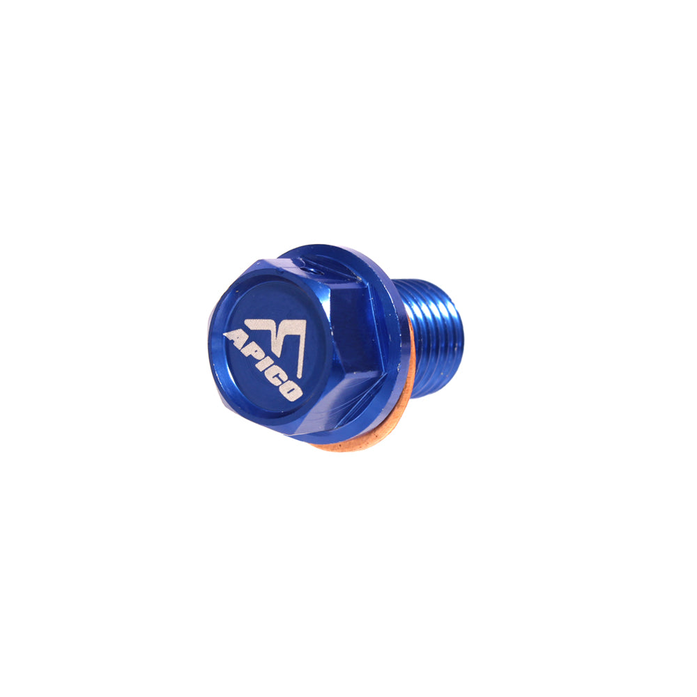 MAGNETIC SUMP DRAIN BOLT M12 X 15MM X 1.5 HONDA/YAM CR60-85 83-07, CR125-500 83-07, YZ250 97-23 BLUE