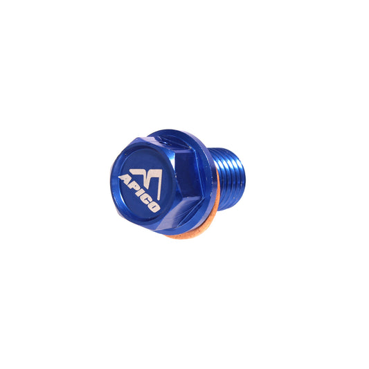 MAGNETIC SUMP DRAIN BOLT M12 X 15MM X 1.5 HONDA/YAM CR60-85 83-07, CR125-500 83-07, YZ250 97-23 BLUE