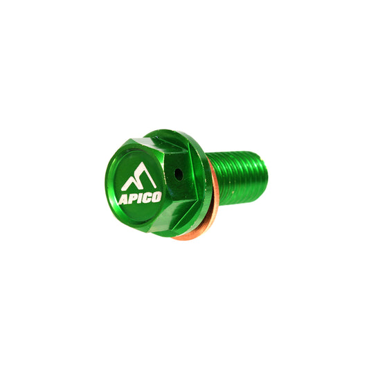 MAGNETIC SUMP DRAIN BOLT M10 X 22MM X 1.5 KAWASAKI  KX450F 06-15, KLX450R 08-15 GREEN