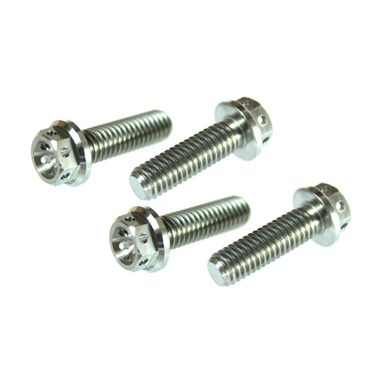 TITANIUM HEX HEAD FLANGE BOLT M6X12 8MM SOCKET  X4 PACK