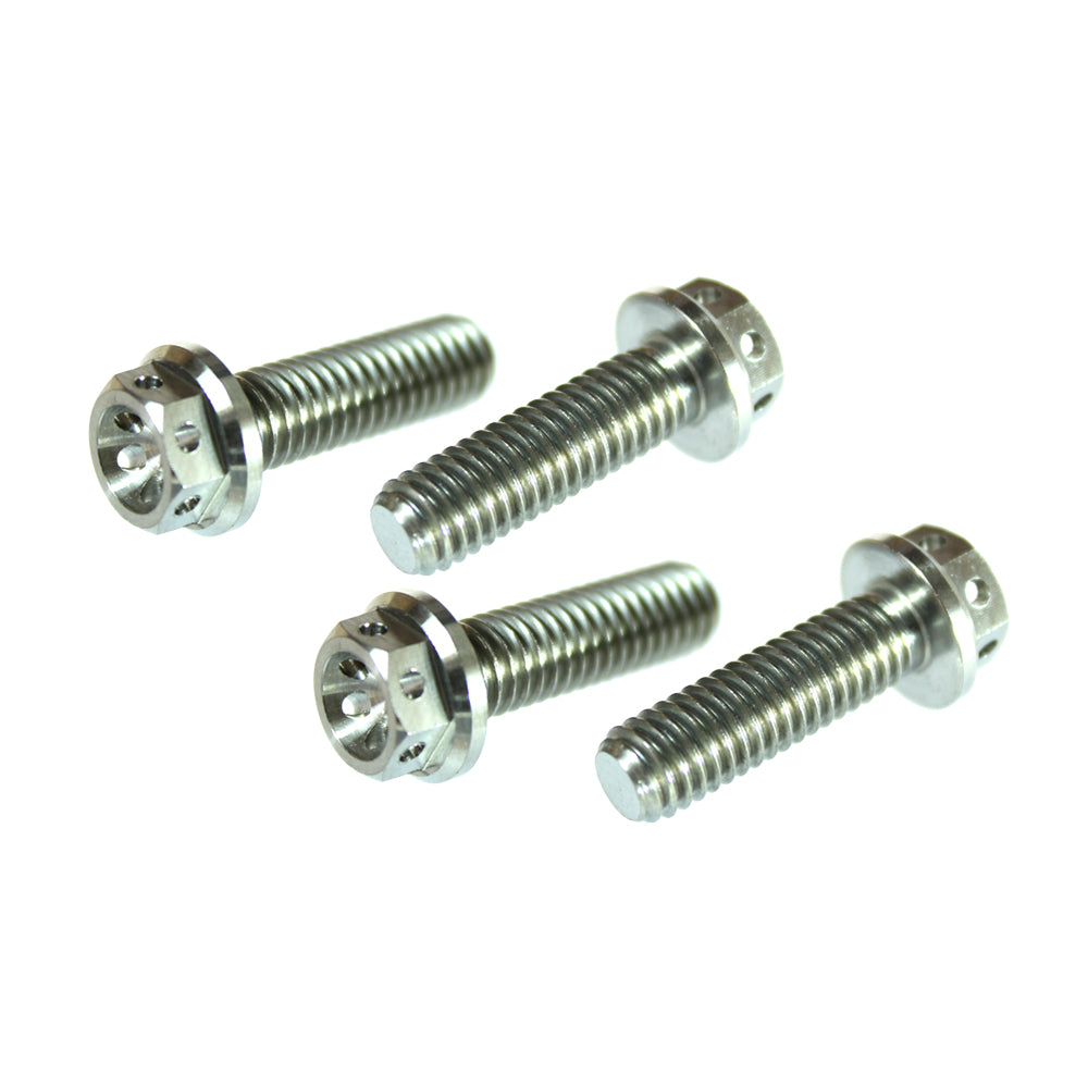 TITANIUM HEX HEAD FLANGE BOLT M6X20 8MM SOCKET  X4 PACK