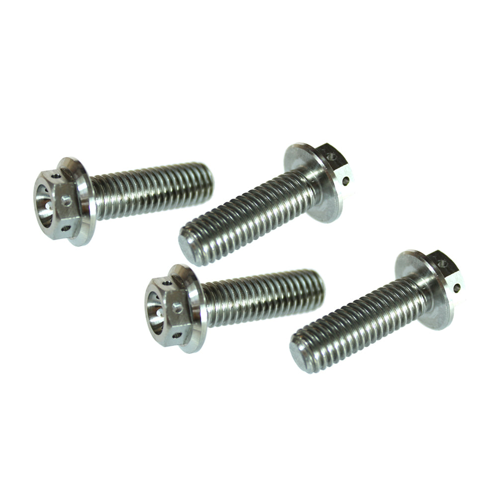 TITANIUM HEX HEAD FLANGE BOLT M8X16 10MM SOCKET  X4 PACK