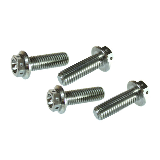 TITANIUM HEX HEAD FLANGE BOLT M8X25 10MM SOCKET  X4 PACK