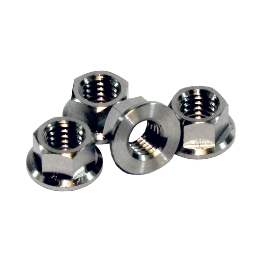 TITANIUM HEX HEAD FLANGE NUT M6 8MM SOCKET  X4 PACK