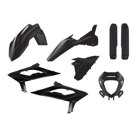 BOX KIT BETA 125-480RR 2T+4T 23-24 INC FORK GUARDS BLACK