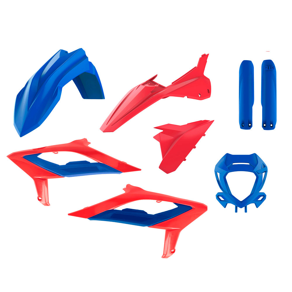 BOX KIT BETA 125-480RR 2T+4T 23-24 INC FORK GUARDS OEM 24 RACING RED/BLUE