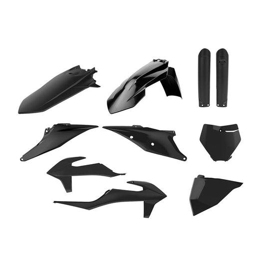 BOX KIT KTM SX/SX-F/XC/XC-F 19-22 (INC FORK GUARDS) BLACK