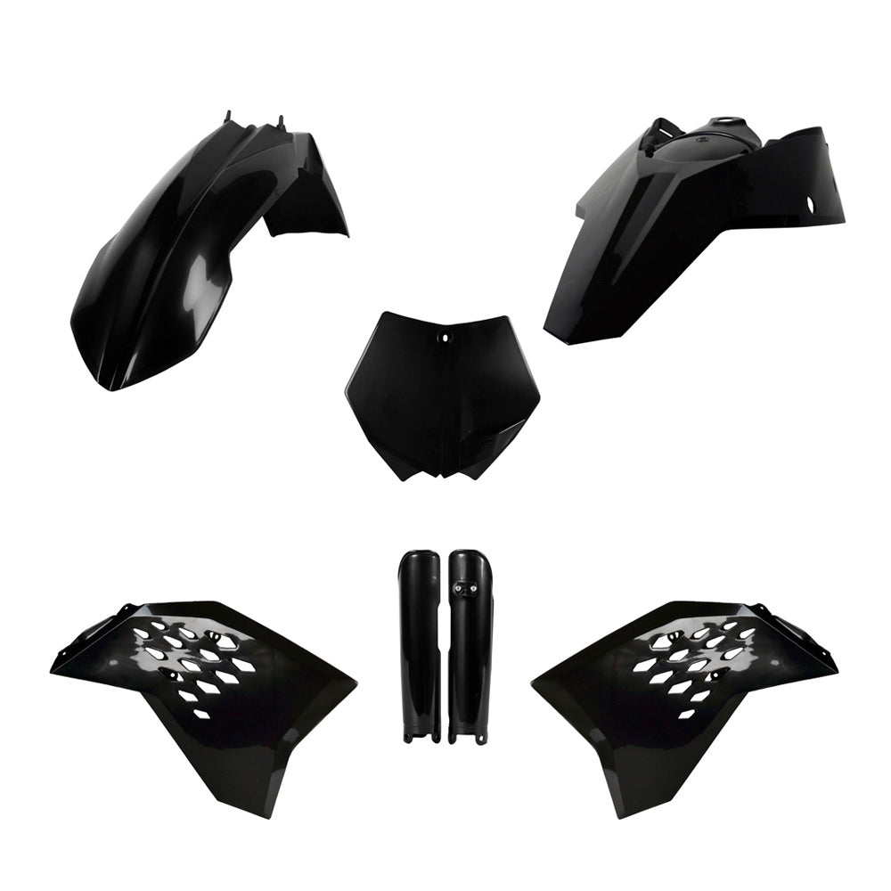 BOX KIT KTM SX/SXF 2007 INC FORK GUARDS BLACK