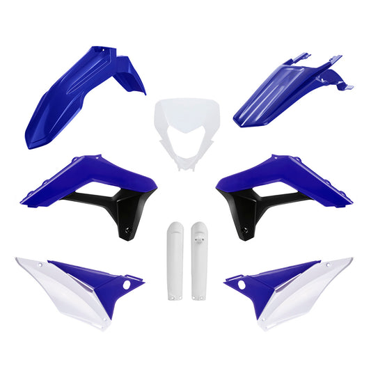 BOX KIT SHERCO SE-R/SE-F 2024 INC FORKGUARDS BLUE/WHITE