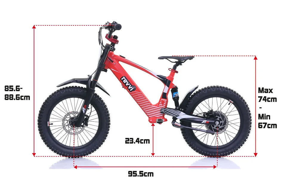 Revvi 18" Kids Electric Powered Balance Motocross 8+ years 500w